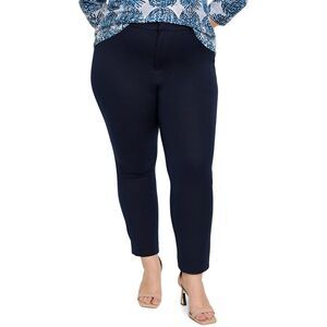 Nic+Zoe Womens Plus Bi-Stretch Copley Straight Pant, Blue